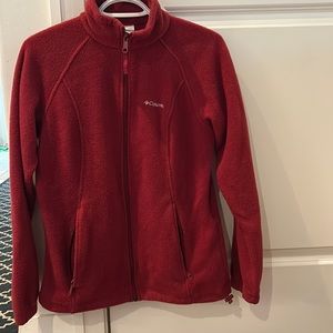 57. Red Columbia fleece zip up !